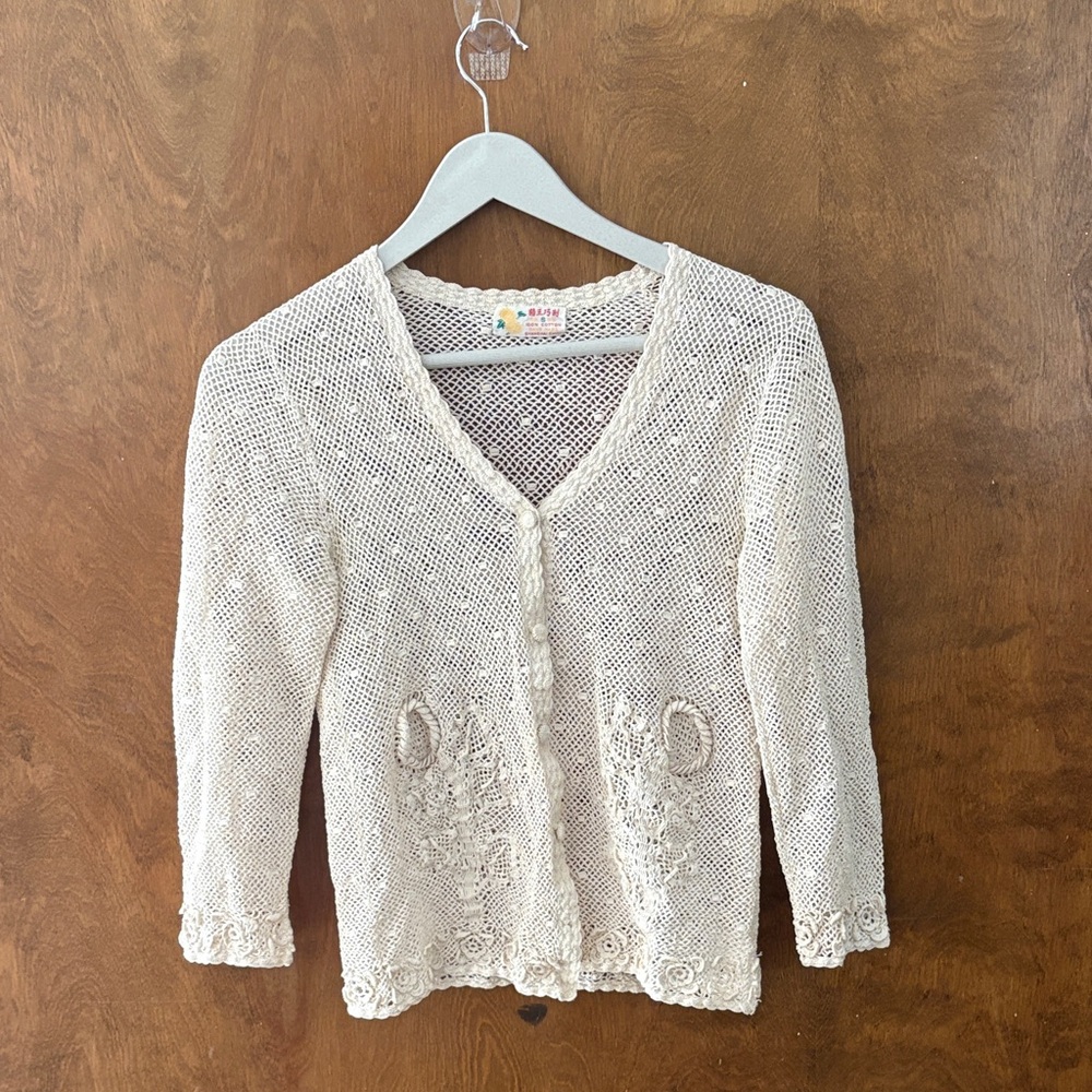 Elegant Cream Cardigan Sweater